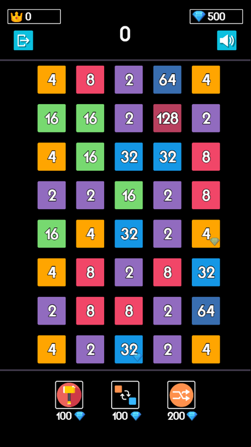 2048 Block Blast Puzzle Game Start Screenshot.