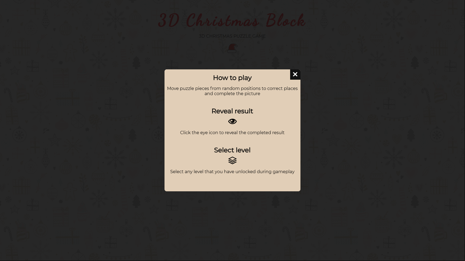3D Christmas Block Game How To Play Screenshot.