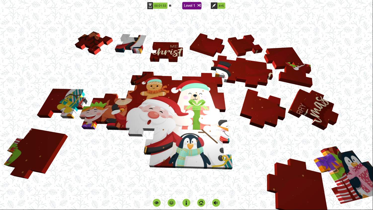 3D Jigsaw Christmas Puzzle Game Play Screenshot.