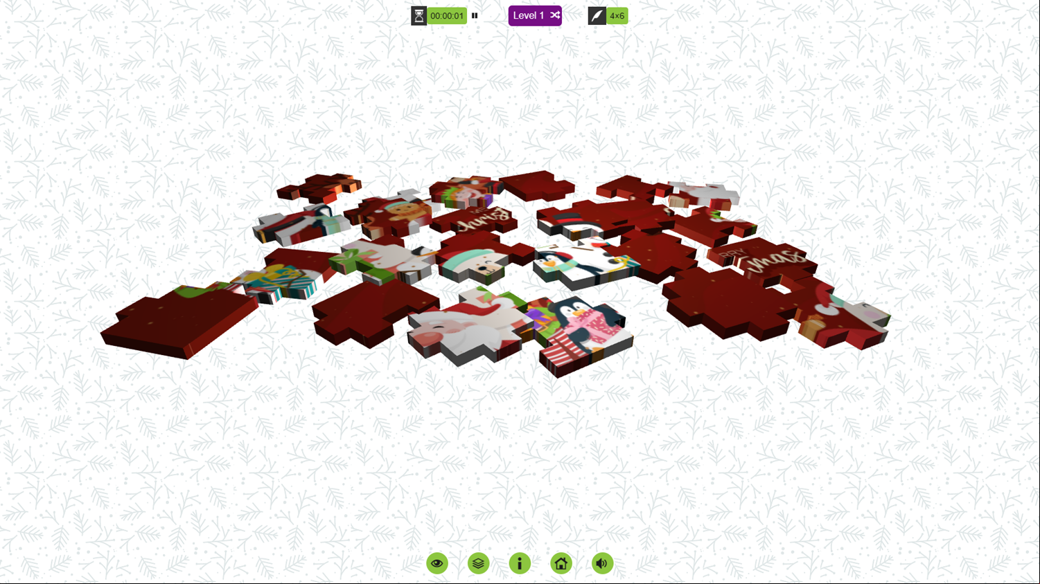 3D Jigsaw Christmas Puzzle Game Start Screenshot.