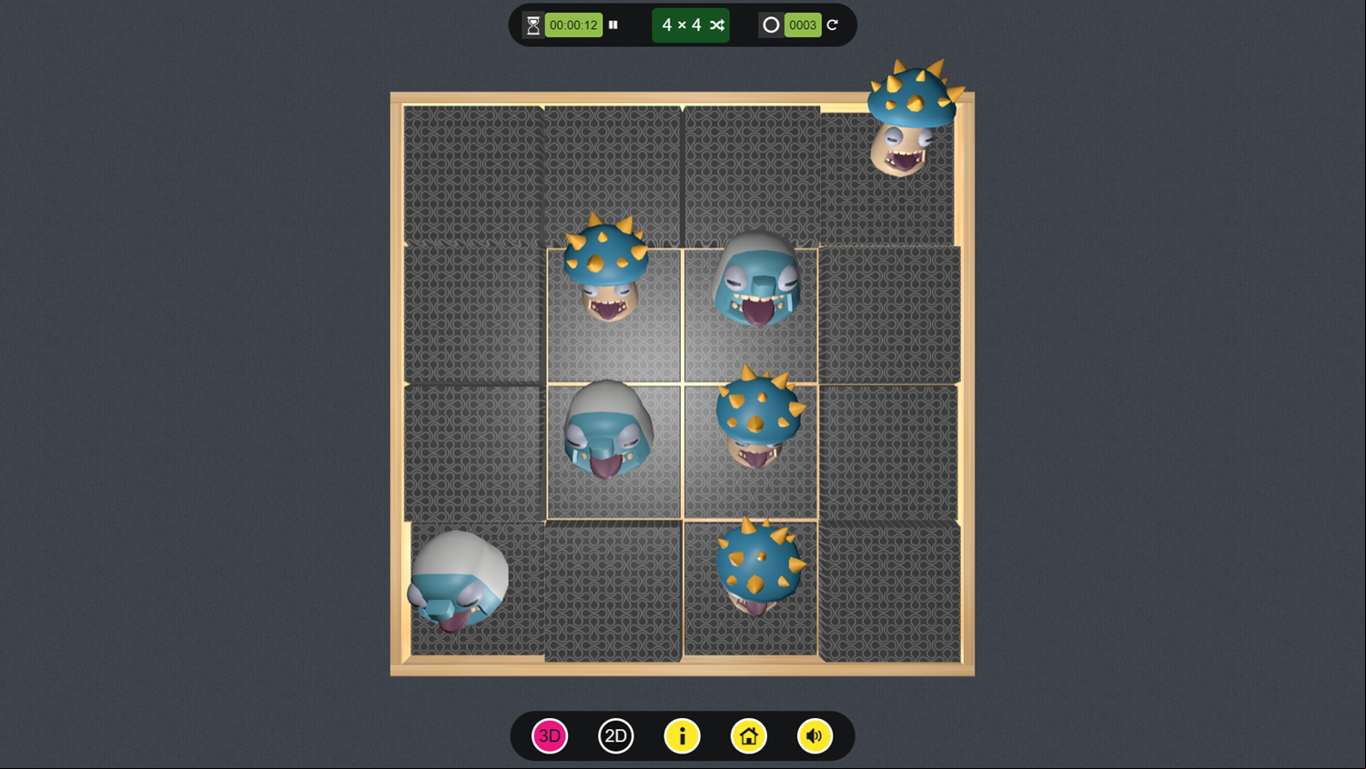 3D Monster Tic Tac Toe Game Next Level Screenshot.