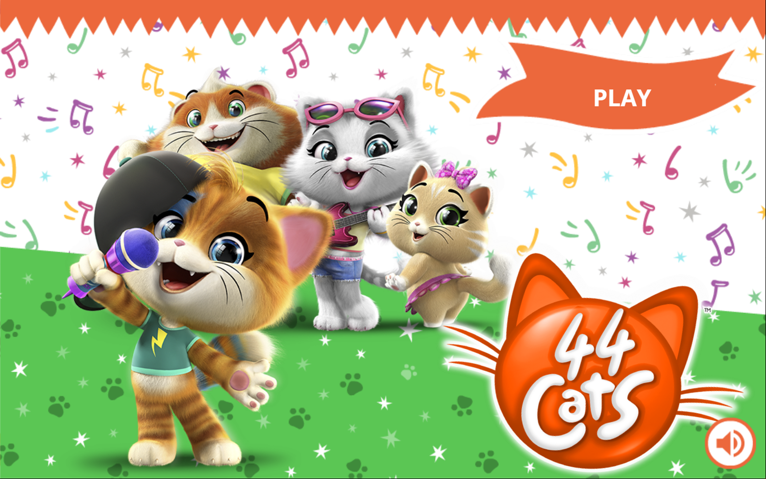 44 Cats Memory Game Welcome Screen Screenshot.