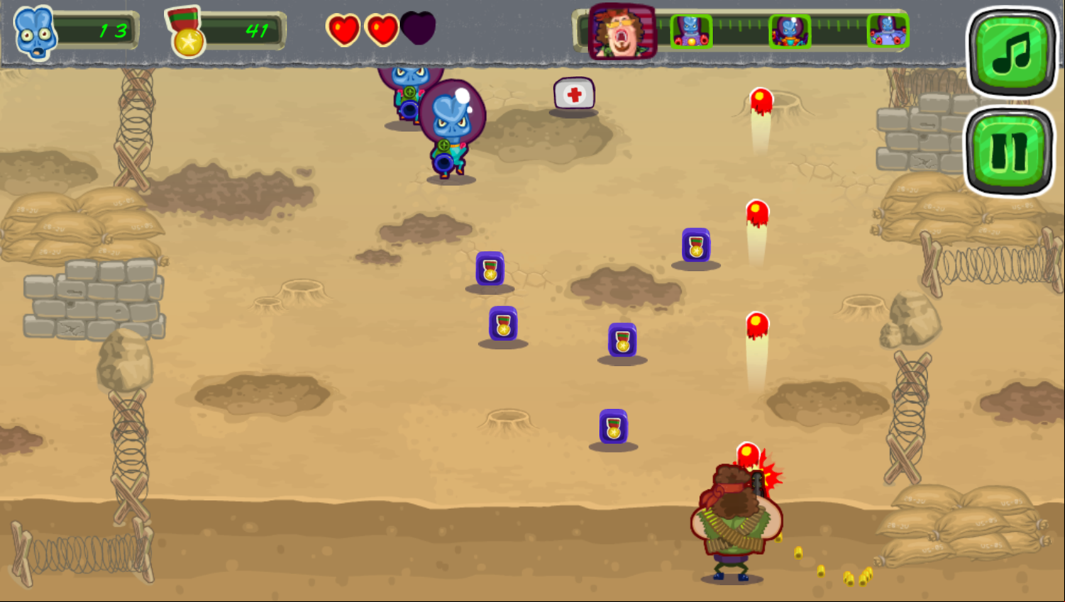 Aliens Attack Game Start Screenshot.