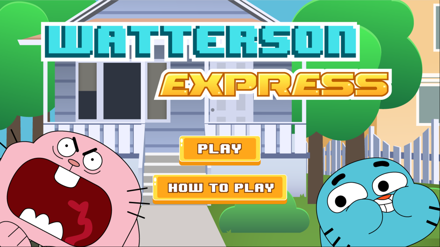 Amazing World of Gumball Watterson Express Game Welcome Screen Screenshot.