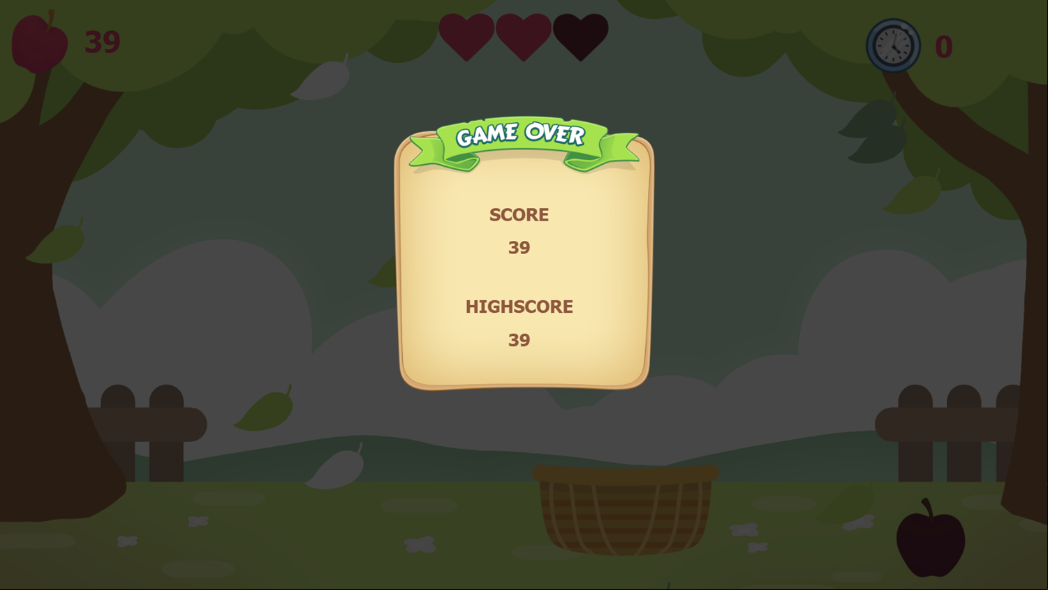 Apples Game Score Screenshot.