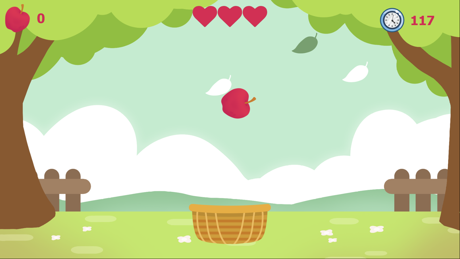 Apples Game Start Screenshot.