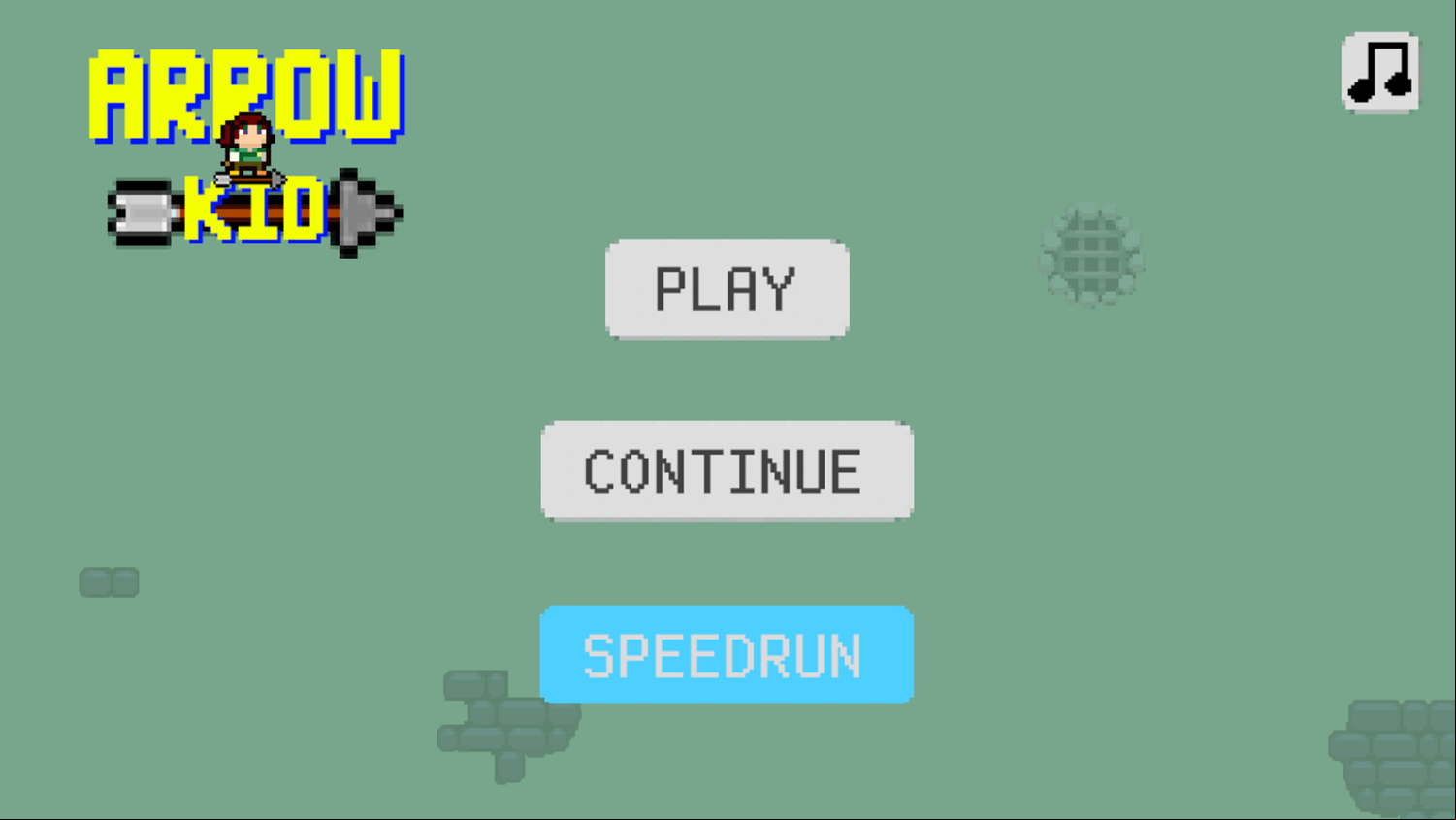 Arrow Kid Game Welcome Screen Screenshot.