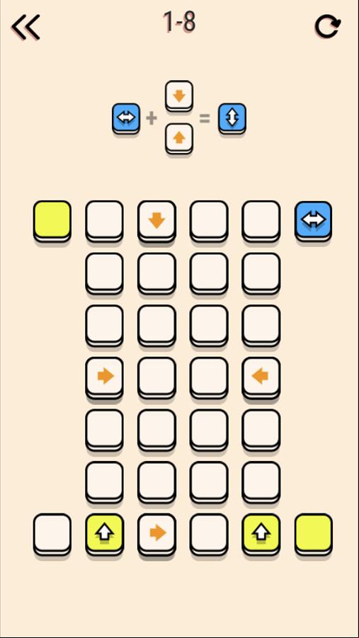Arrower Game Changing The Orientation of Blue Blocks Screenshot.