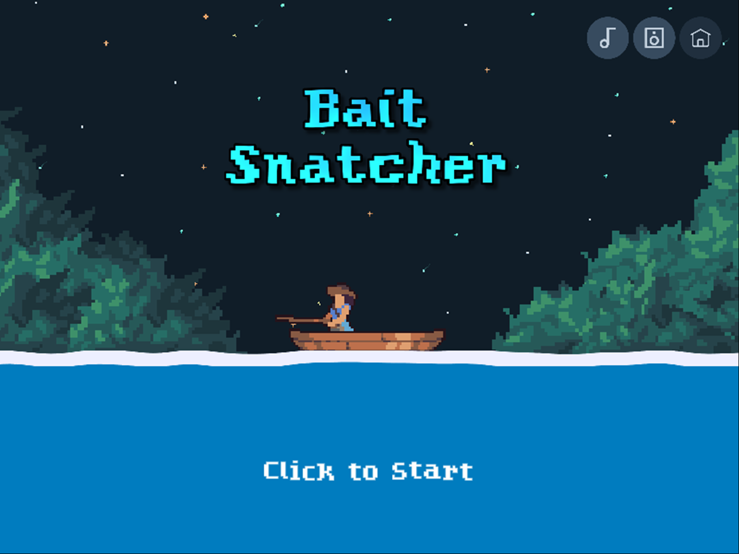 Bait Snatcher Game Welcome Screen Screenshot.