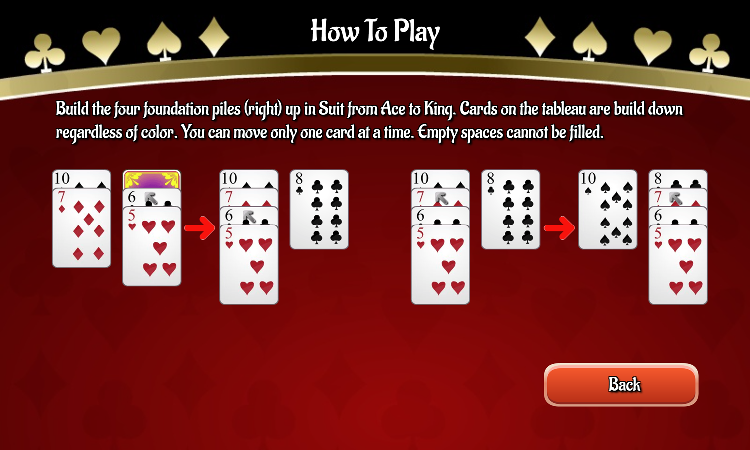 Baker's Dozen Game How to Play Screen Screenshot.
