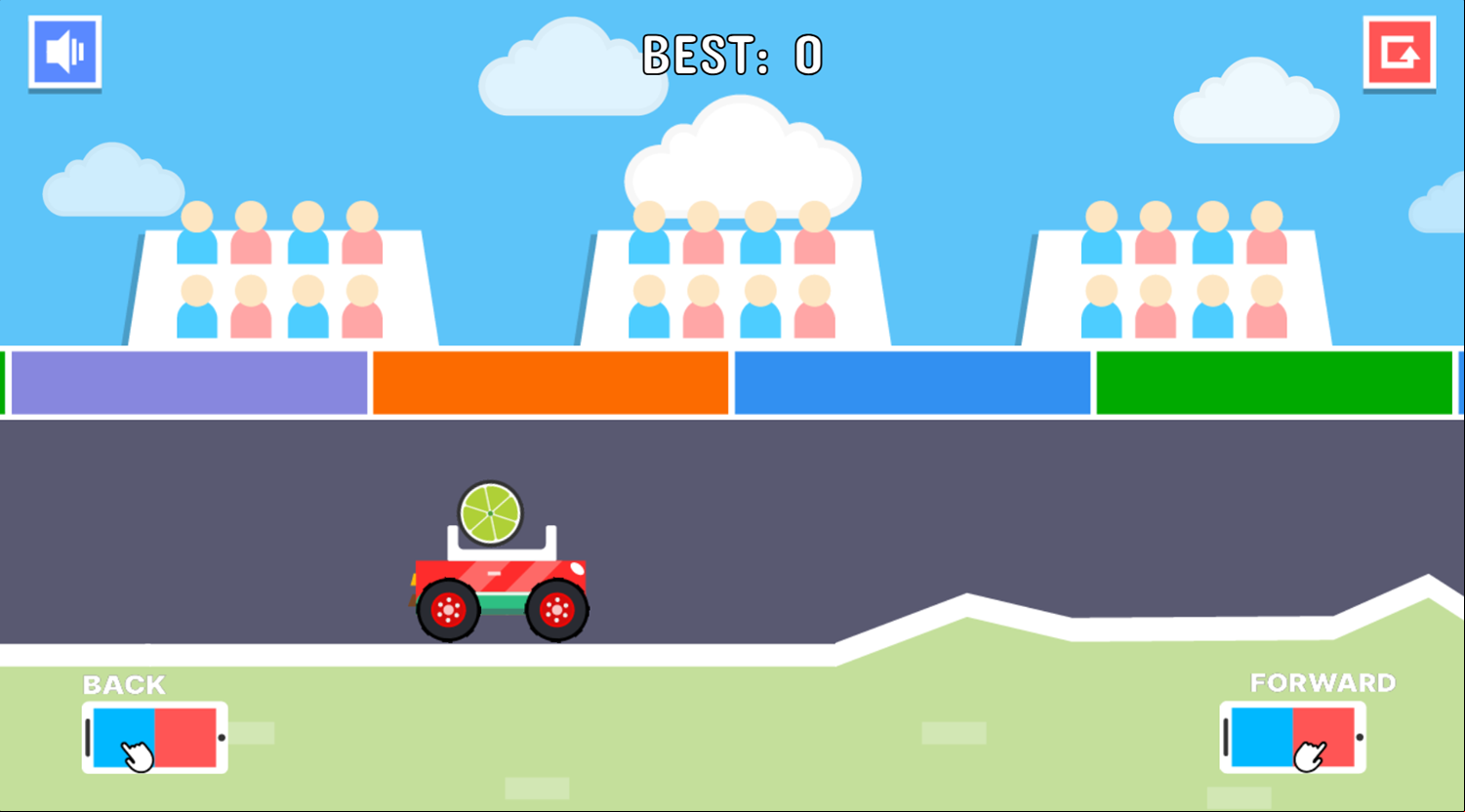 Ball Car Game Welcome Screen Screenshot.
