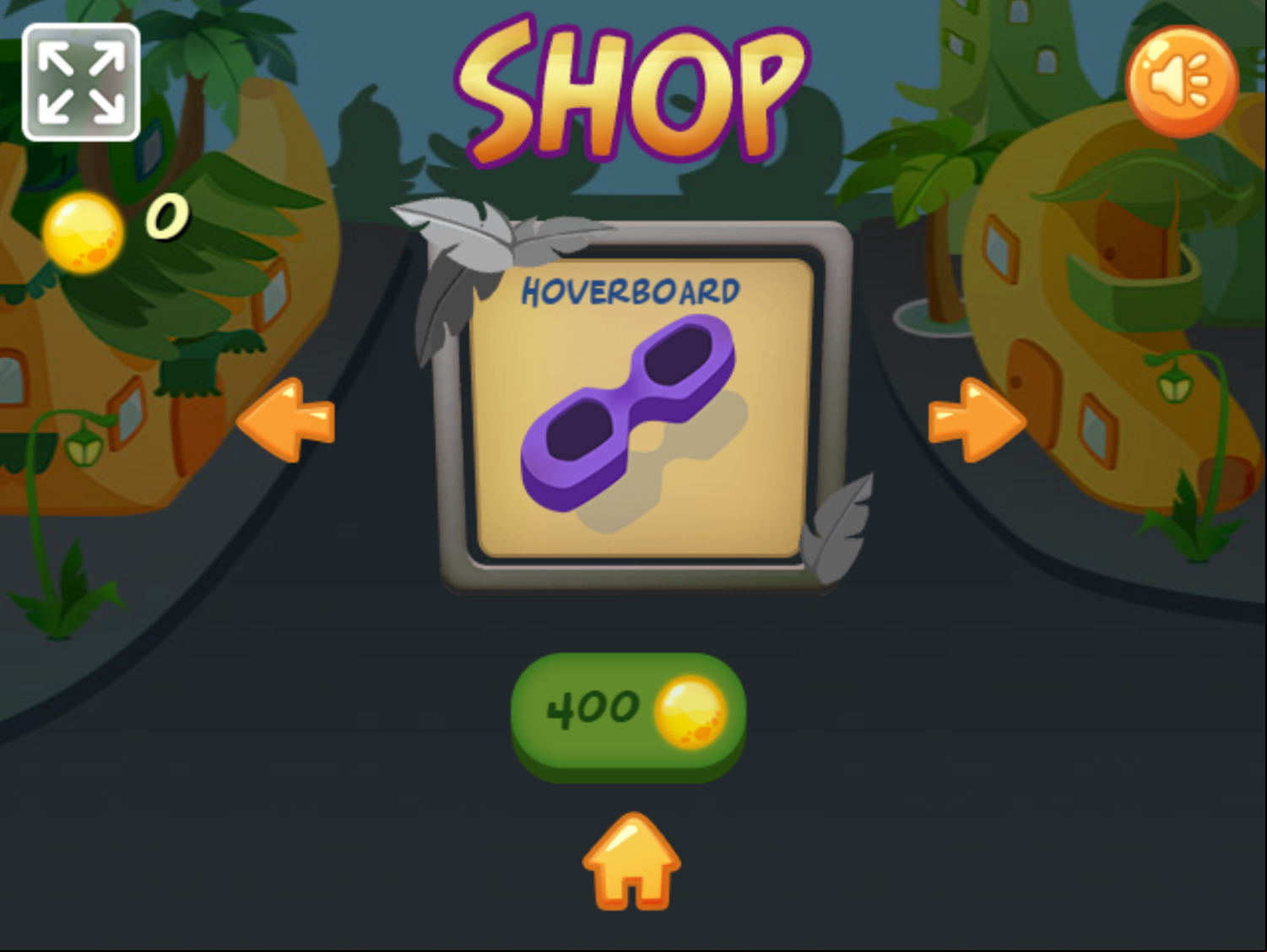 Banana Running Game Shop Screen Screenshot.