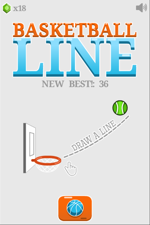 Basketball Line Game New Best Score Screen Screenshot.