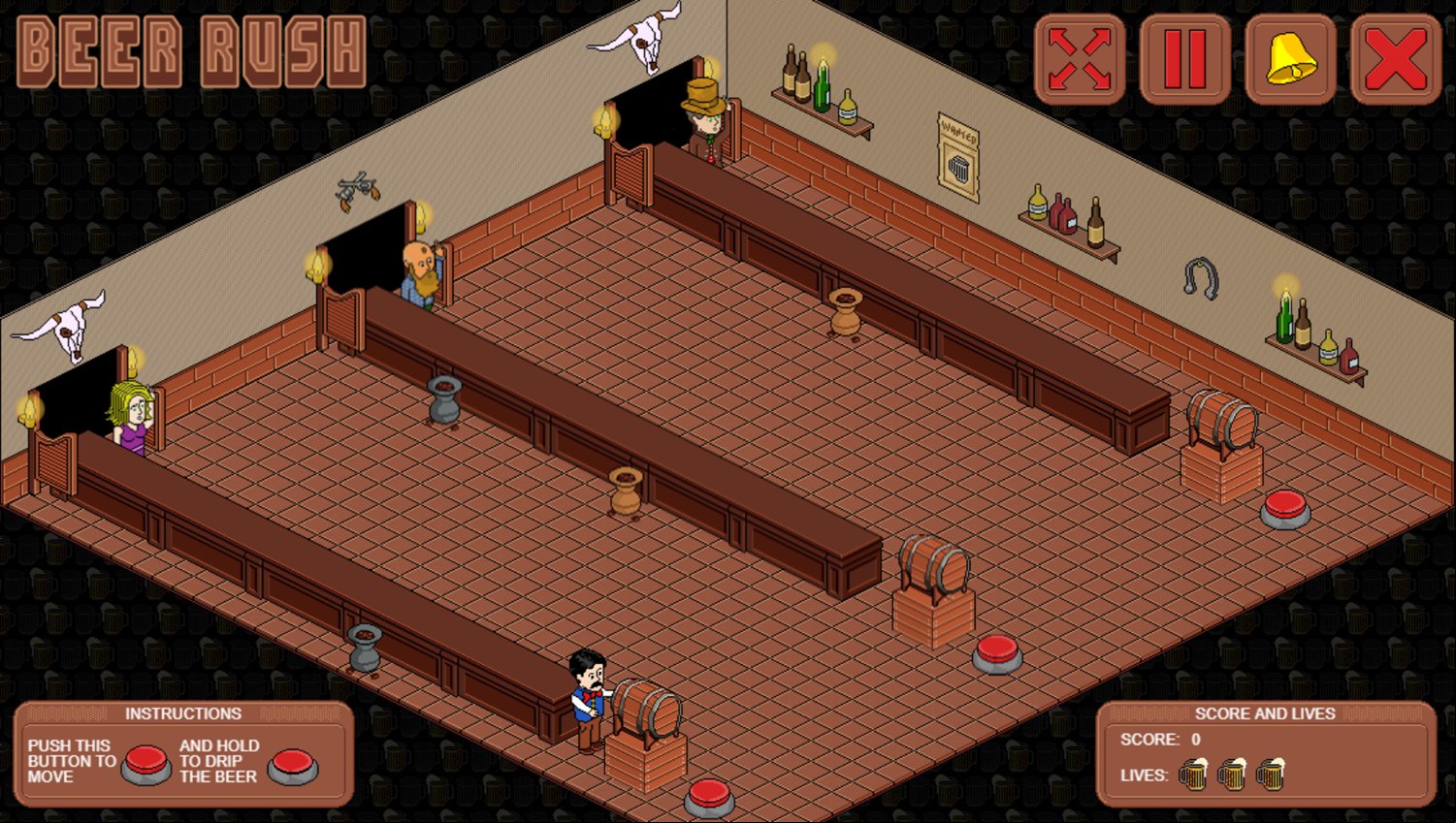 Beer Rush Game Level Start Screenshot.