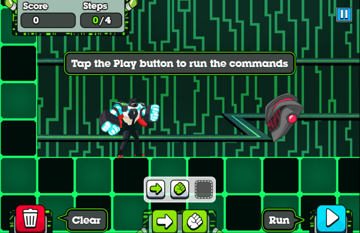 Ben 10 Omni Switch Game Alien Alert Instructions Screenshot.