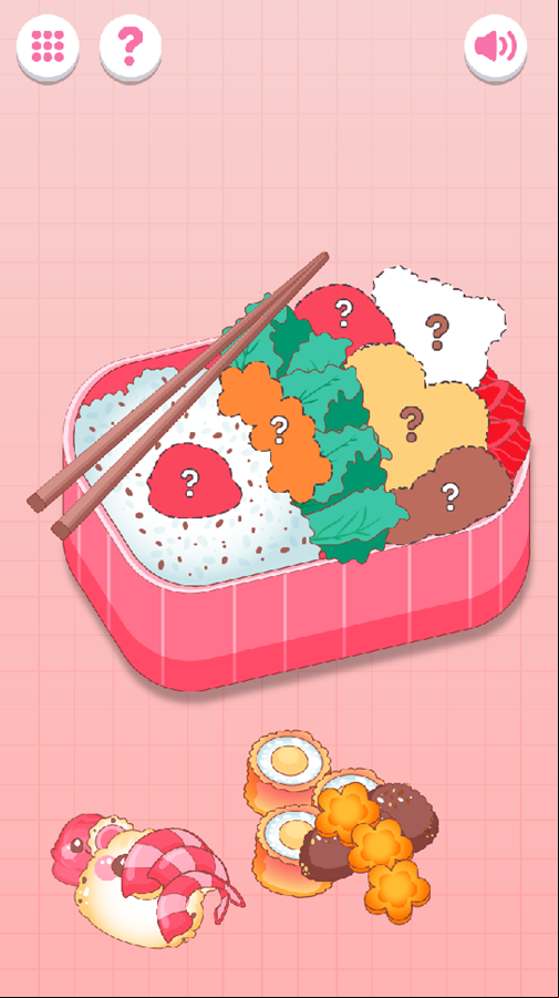 Bento Box Game Start Screenshot.