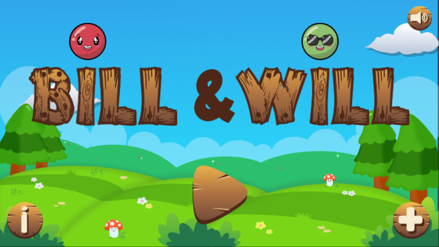 Bill and Will Game Welcome Screen Screenshot.