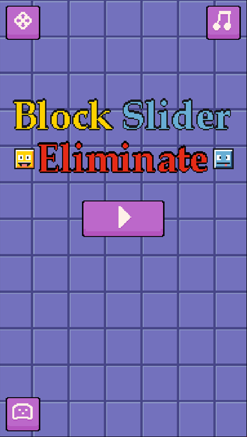 Block Slider Eliminate Game Welcome Screen Screenshot.