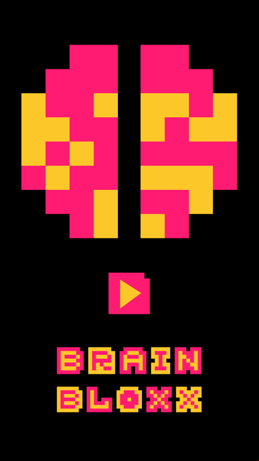 Brain Bloxx Game Welcome Screen Screenshot.