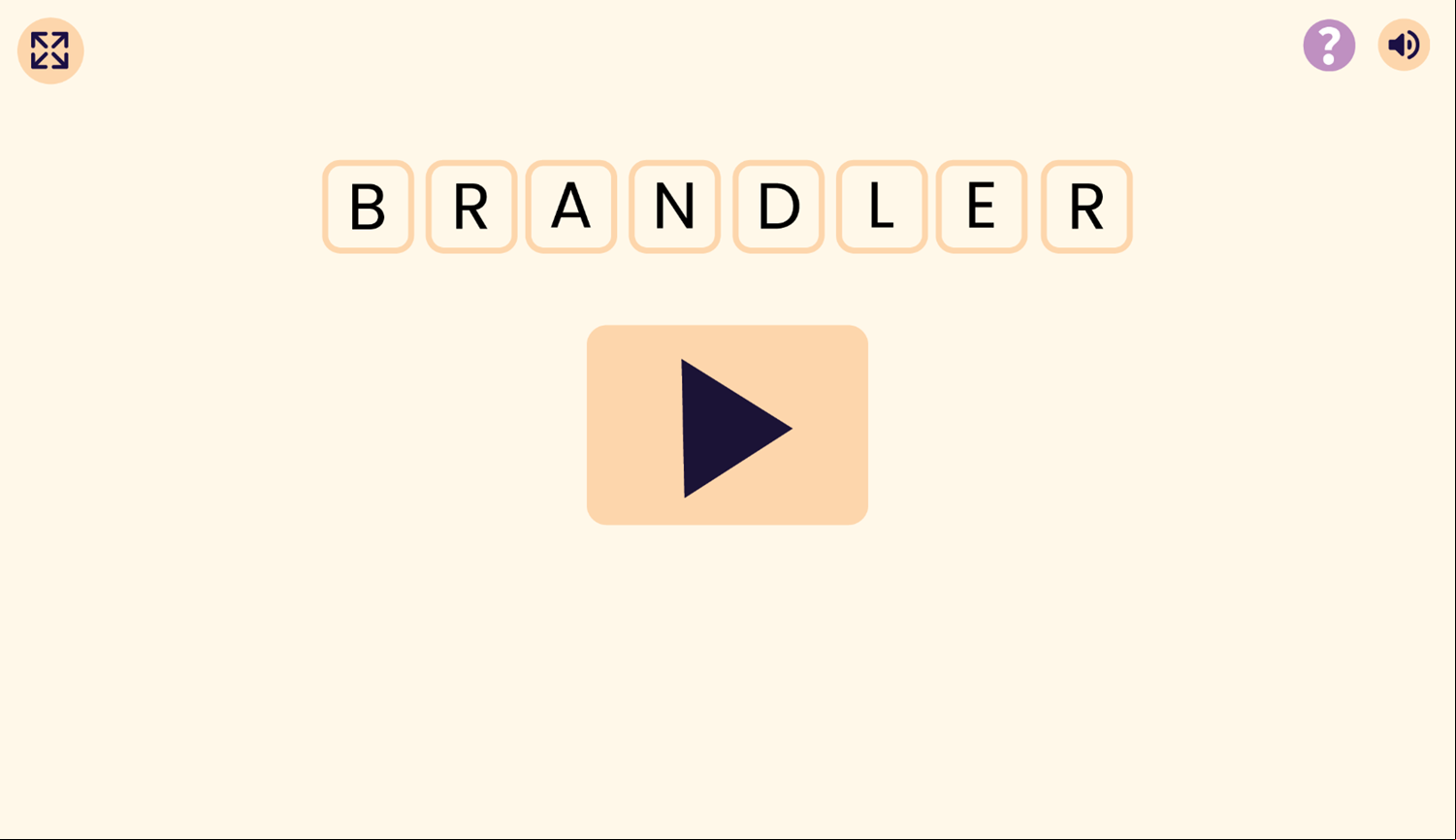 Brandler Game Welcome Screen Screenshot.
