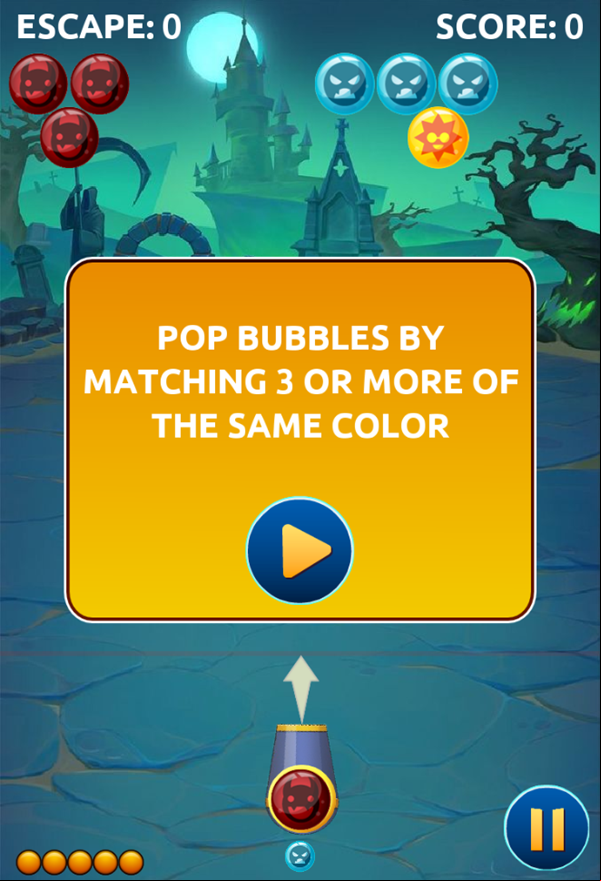 Bubble Shooter Game How To Play Screenshot.