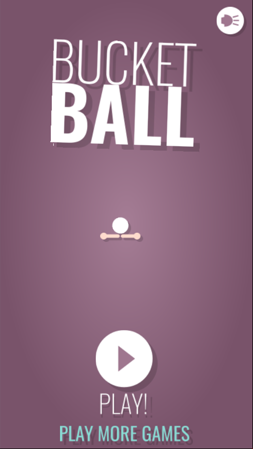 Bucket Ball Game Welcome Screen Screenshot.