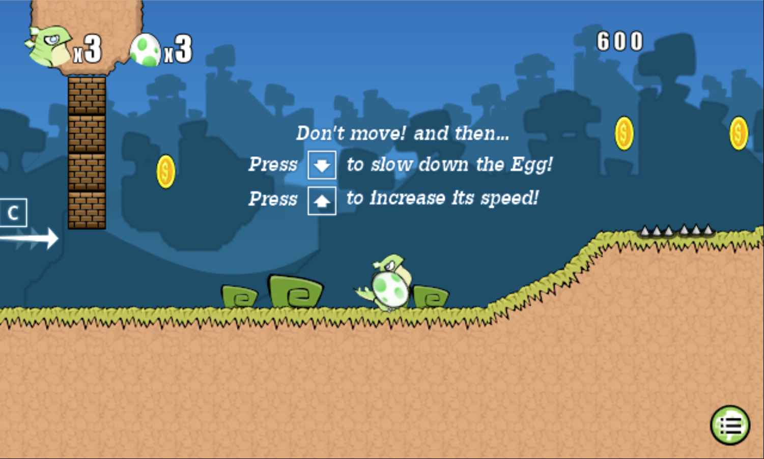 Bugongo Bouncy Jungle Game Change Egg Speed Instructions Screen Screenshot.