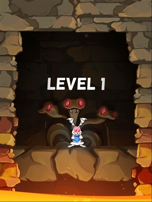 Bunnicula and the Cursed Diamond Game Level Start Screenshot.