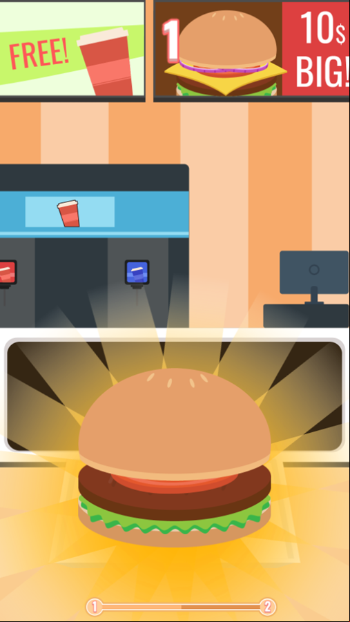 Burger Fall Game Play Screenshot.