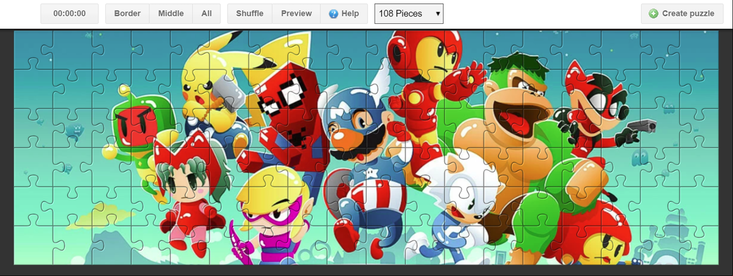 Canvas Puzzle Game Welcome Screen Screenshot.