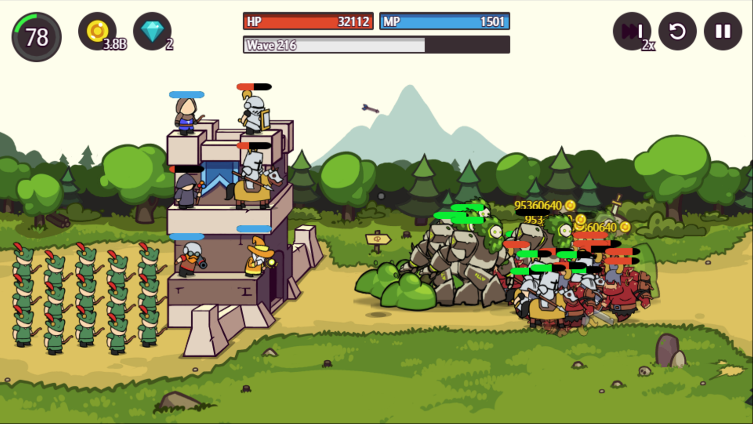 Castle Defender Saga Game Earth Golem Screenshot.