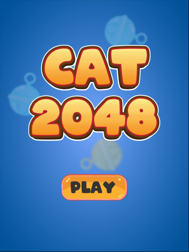 Cat 2048 Game Welcome Screen Screenshot.