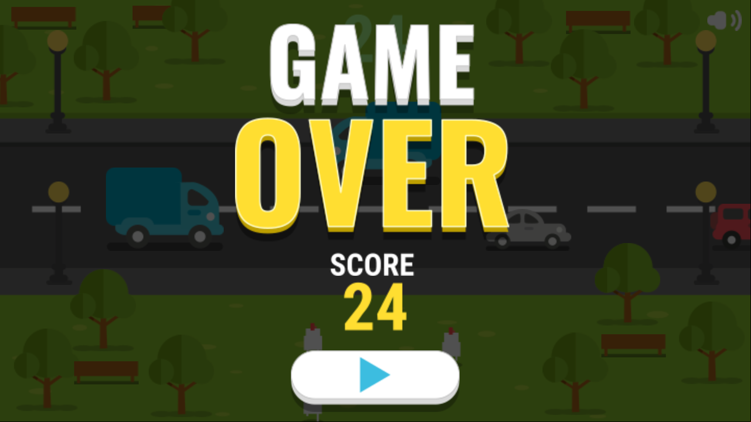 Chicken Road Game Over Screenshot.