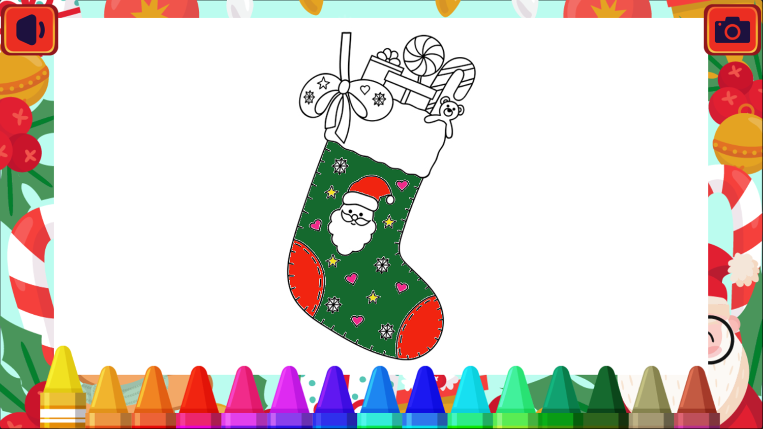 Christmas Coloring Book Game Coloring Progress Screenshot.