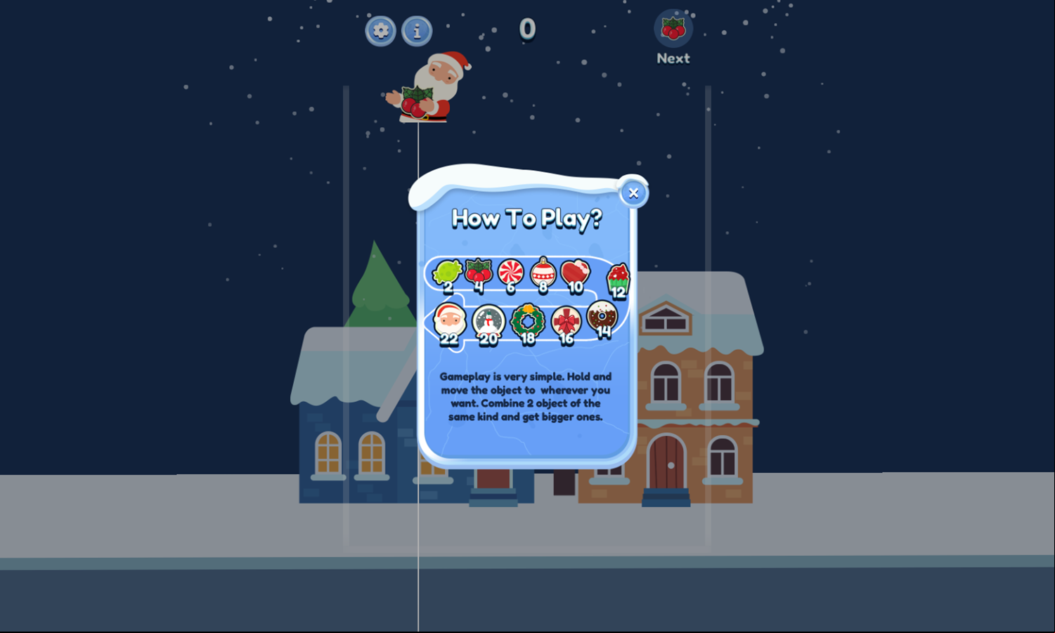 Christmas Gift 2048 How to Play Screen Screenshot.