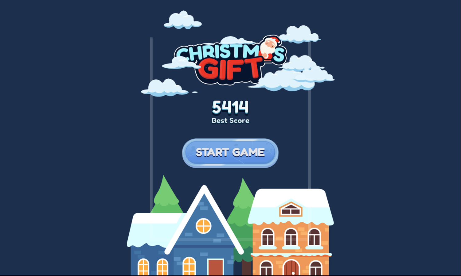 Christmas Gift 2048 Game Welcome Screen Screenshot.