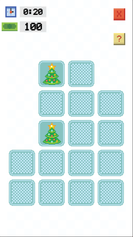Christmas Memory Match Game Play Screenshot.