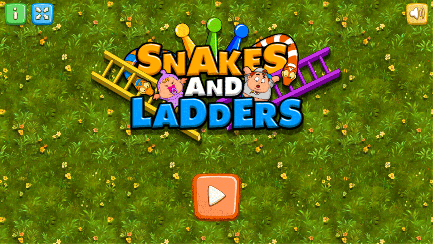 Chutes and Ladders Welcome Screen Screenshot.