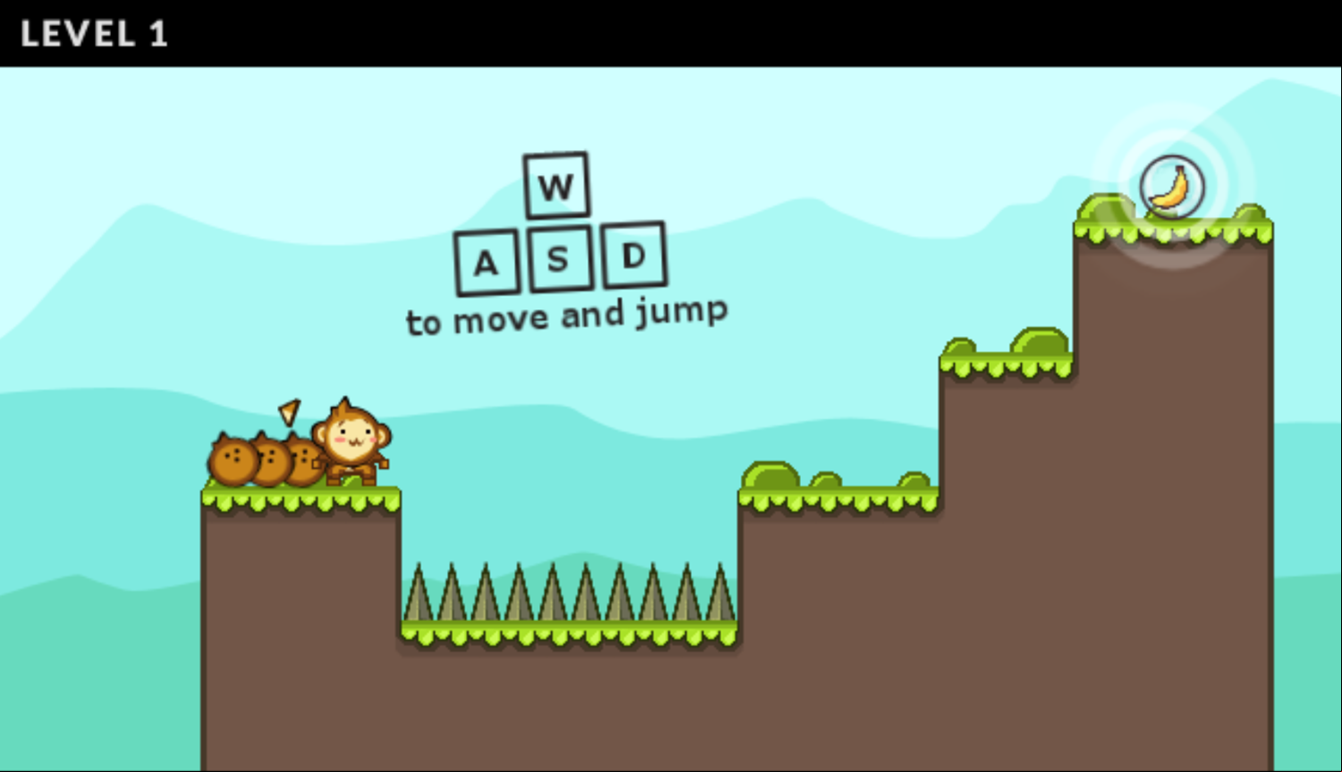 Coco Monkey Game Movement Instructions Screen Screenshot.