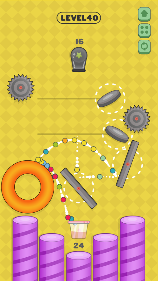 Color Cannon Game Level 40 Screenshot.