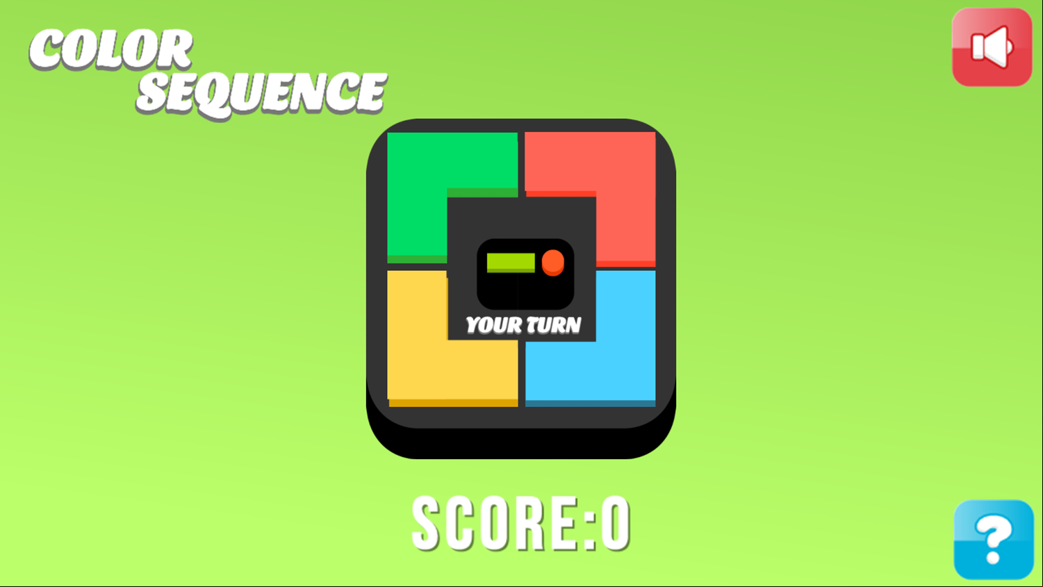 Color Sequence Game Start Screenshot.