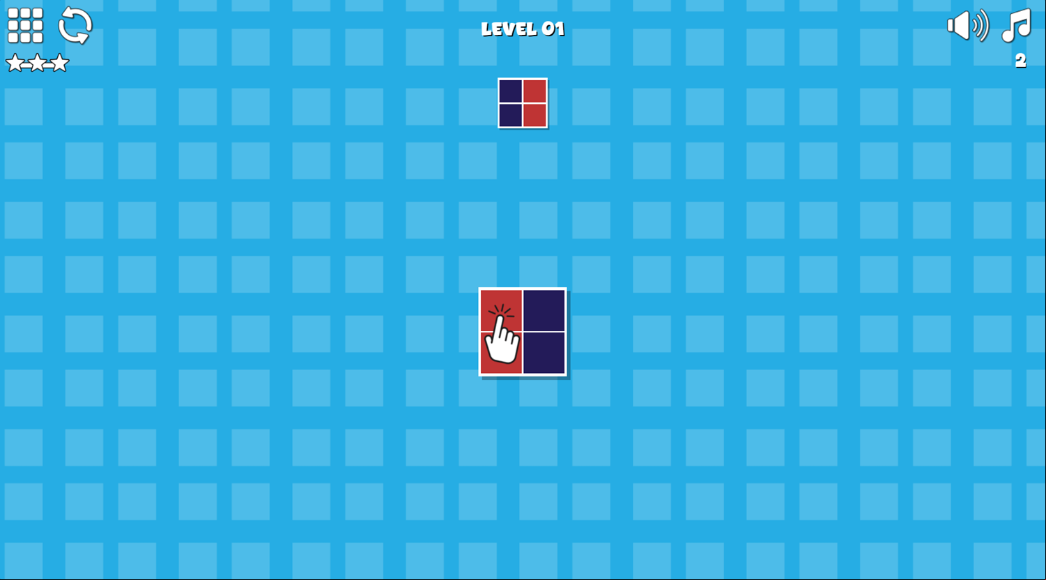 Colors Grid Game Level Start Screenshot.