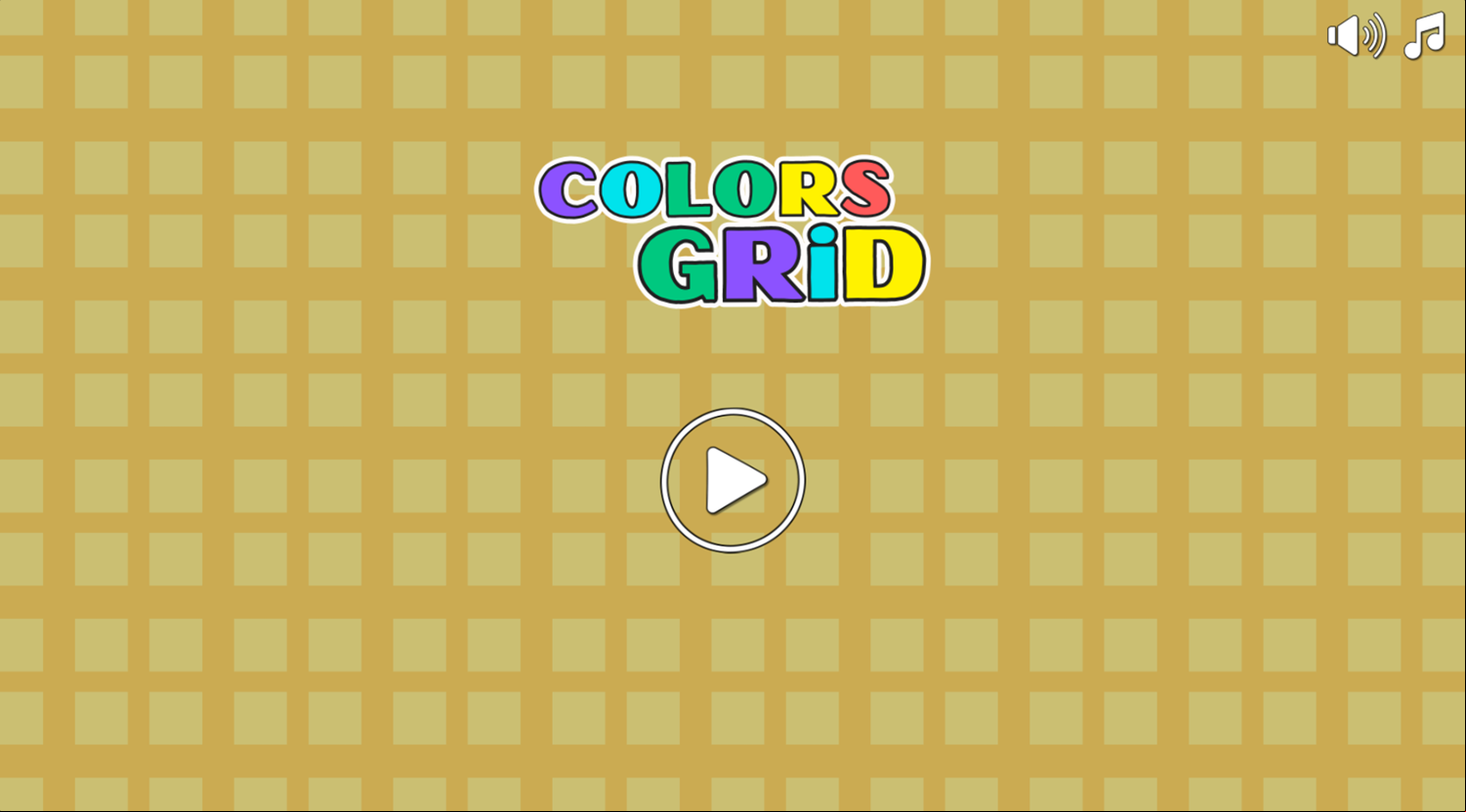 Colors Grid Game Welcome Screen Screenshot.