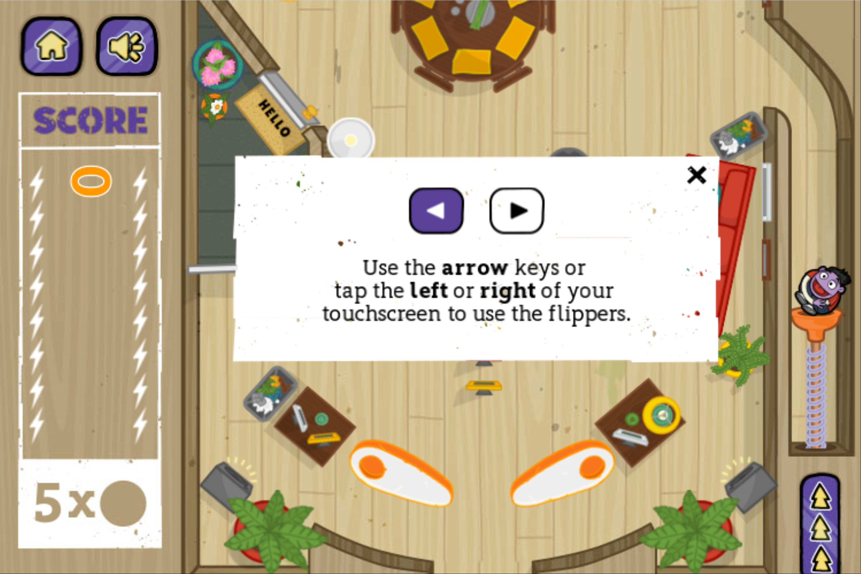 Crash and Bernstein Crash and Bernball Game How to Move Flippers Screenshot.