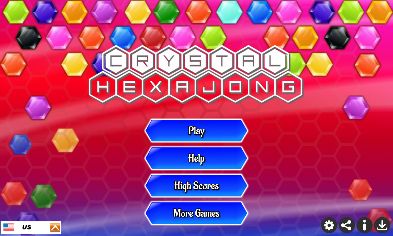 Crystal Hexajong Game Welcome Screen Screenshot.