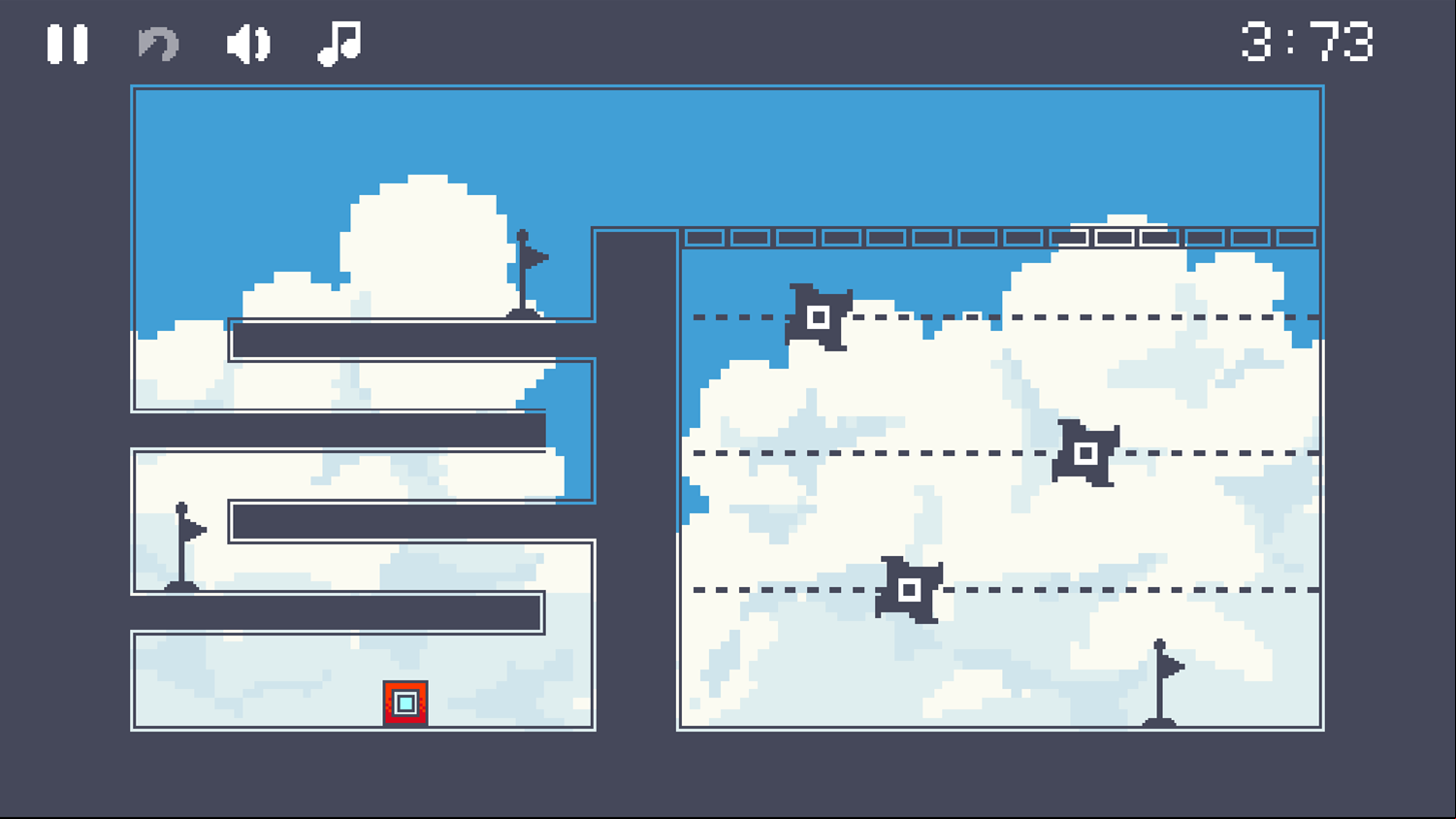 Cube Dash Game Level With Back and Forth Movement Sequence Screenshot.
