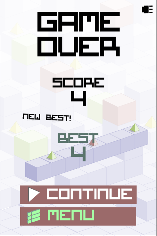 Cube Xtreme Survival Mode Game Over Screen Screenshot.