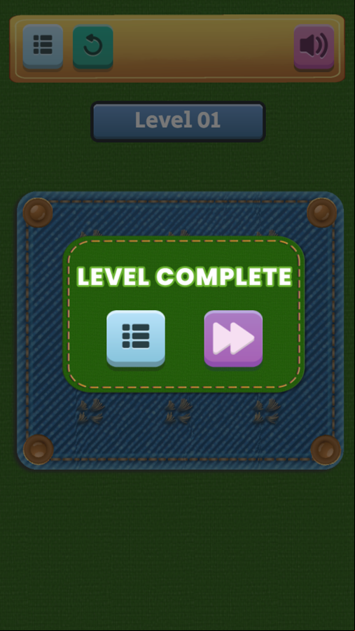 Cut The Buttons Game Level Complete Screenshot.