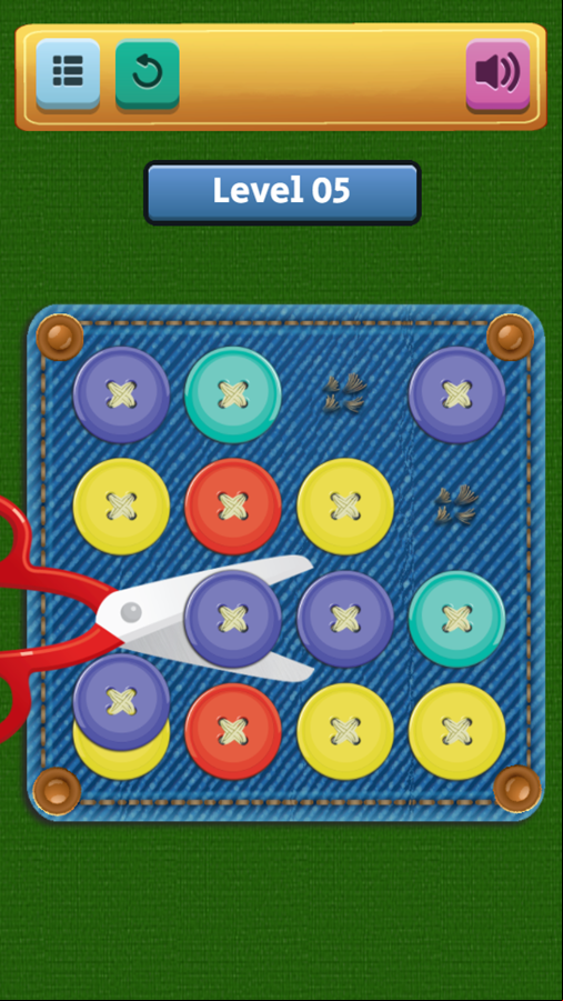 Cut The Buttons Game Next Level Screenshot.