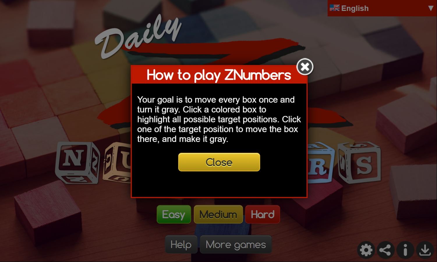 Daily Z Numbers Game How To Play Screenshot.